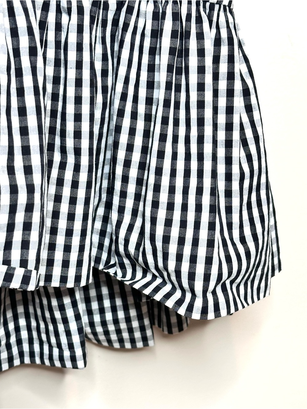 Wyatt Wylde Gingham Ida Dress Large Black White High-Low Ruffle Hem Sleeveless - Picture 7 of 14